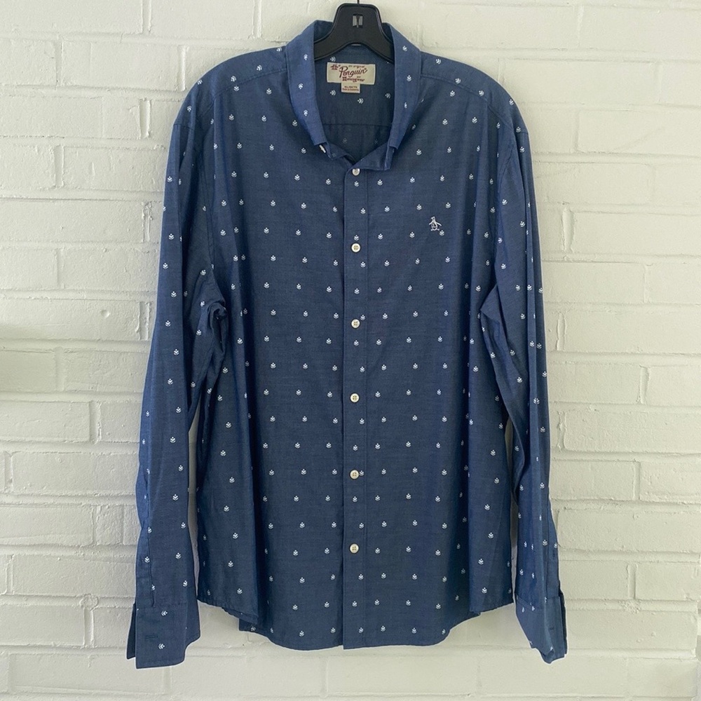 Penguin long sleeve button shirt